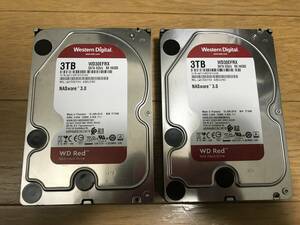 Western Digital WD30EFRX 3TBx2個セット 3.5inch HDD 動作確認済 正常判定 使用時間15323時間、30831時間