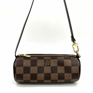 1円 美品 LOUIS VUITTON ルイヴィトン ダミエ パピヨンポーチ アクセサリーポーチ 