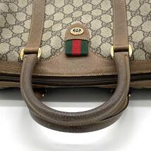 1円 GUCCI オールドグッチ GG柄 シェリーライン ブラウン ミニボストン ハンドバッグ インターロッキングG_画像5