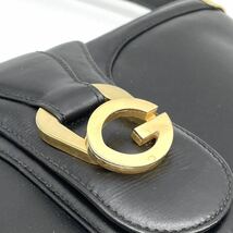 1円 美品 GUCCI オールドグッチ カーフレザー ブラック 黒 ショルダーバッグ Gロゴ ゴールド金具 ヴィンテージ_画像6