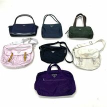 1円 まとめ売り PRADA プラダ ポコノ テスートナイロン トートバッグ ショルダーバッグ 三角ロゴプレート 7点 セット_画像1