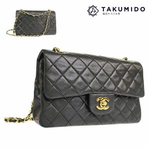 代引不可 シャネル CHANEL ショルダーバッグ ココマーク マトラッセ ブラック ゴールド金具 ラムスキン 中古AB 276392の画像1