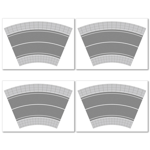 訳あり品Ｃ★送料無料★ジオラマ レイアウト用道路シート シリーズ カーブセット(白線) 1/64 Sゲージ 建築模型 ミニチュア
