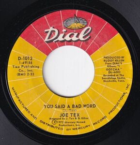 Joe Tex - It Ain't Gonna Work Baby / You Said A Bad Word (A) SF-CH422