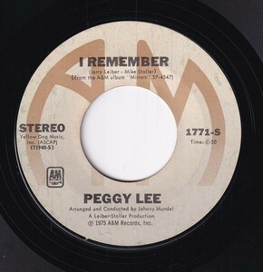 Peggy Lee - Some Cats Know / I Remember (A) RP-CH082
