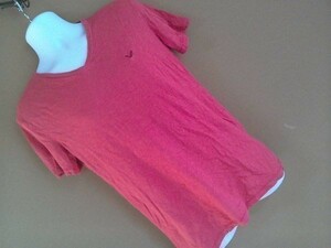 h62-q AMERICAN EAGLE アメリカンイーグルアウトフィッターズ　Tシャツ　S　赤に近いピンク　綿100％