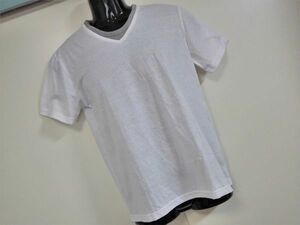 kkyj1626 ■ Velocette ■ Tシャツ トップス カットソー 半袖 レイヤード風 重ね着風 白 M