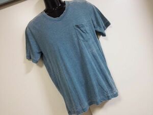 kkyj1640 ■ GLOBAL WORK ■ グローバルワーク Tシャツ カットソー トップス Vネック ユーズド加工 半袖 グリーン 緑 M