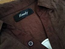 kkyj1728 ■ Roody ■ カットソー シャツ トップス 長袖 レイヤード風 重ね着風 ダークブラウン こげ茶×白 コットン Mサイズくらい_画像9