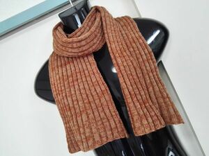 kkyj1752 # Muji Ryohin # muffler ребристый me Ran ji вязаный Brown × бежевый шерсть 