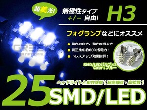 LED バルブ H3 ブルー 青 2個セット 純正交換 後付け 予備 ユニット 電球 バーナー ソケット フォグランプ ヘッドライト