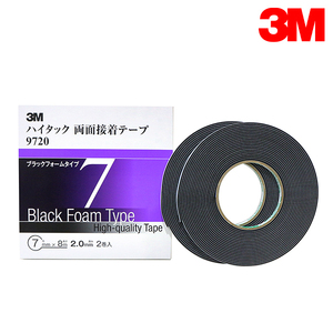 3M スリーエム 2.0ｍｍ厚 7ｍｍ幅 ハイタック両面 黒 9720-7-AAD 3M スリーエム 接着しにくい塗膜にも 接着剤 耐可塑剤性 耐薬品性
