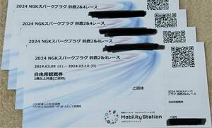 送料無料　2024 3/9(土)-10(日) 2024 NGKスパークプラグ 鈴鹿2&4レース　ご招待　自由席観戦券