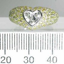 ハートシェイプ ダイヤモンド 1.015ct E-SI1 ダイヤモンド 1.63ct プラチナ Pt900 リング 12号_画像7