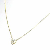 ポンテヴェキオ ダイヤモンド 0.14ct 18金イエローゴールド K18YG ネックレス ハート プチネックレス Ponte Vecchio_画像3