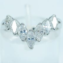 ★1円スタ!超良質ダイヤ【0.91ct】PT900 4.4g ♯13 プラチナ マーキースシェイプ ダイヤモンドリング Diamond Ring ユニセックス 指輪 仕上_画像2