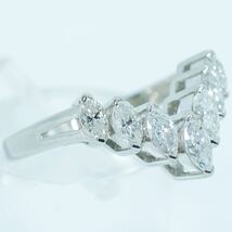 ★1円スタ!超良質ダイヤ【0.91ct】PT900 4.4g ♯13 プラチナ マーキースシェイプ ダイヤモンドリング Diamond Ring ユニセックス 指輪 仕上_画像3