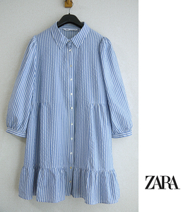 ★ザラ　ZARA　ストライプ柄ティアードチュニックワンピース♪