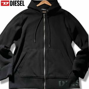 美品/Lサイズ●DIESEL ディーゼル ジップパーカー フードジャケット スウェット ブルゾン 羽織り ストレッチ 下部ロゴマーク 春 スプリング