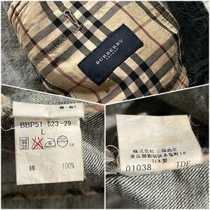 希少Lサイズ●バーバリー ロンドン デニムジャケット カバーオール Gジャン BURBERRY LONDON ロゴボタン 裏地ノバチェック 春 スプリングの画像10