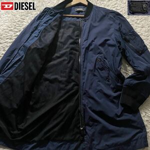 極美品/L相当●DIESEL ディーゼル 薄手 MA-1 ジャケット フライト ボンバー ブルゾン ダブルジップ 肩ブレイブマン スプリングコート 春