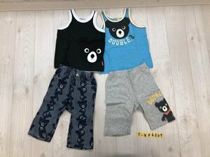 DOUBLE.B MIKIHOUSE ミキハウス キッズ 男の子 80・90サイズ タンクトップ&パンツ 4点セット 杢グレー紺など