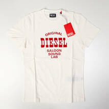 新品正規品 DIESEL ディーゼル T-DIEGOR-E12 半袖 丸首 クルーネック ブランド ロゴ Tシャツ クリームホワイト M_画像1