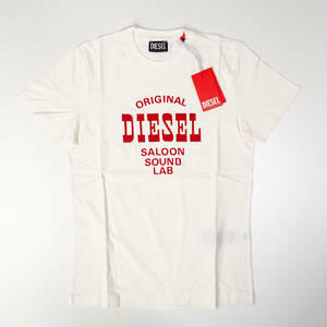 新品正規品 DIESEL ディーゼル T-DIEGOR-E12 半袖 丸首 クルーネック ブランド ロゴ Tシャツ クリームホワイト M