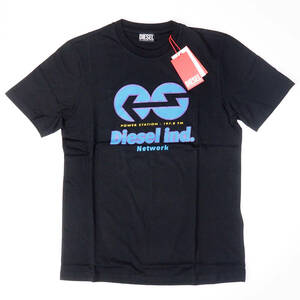 新品正規品 DIESEL ディーゼル T-JUST-E18 半袖 丸首 クルーネック ブランド ロゴ Tシャツ ブラック L