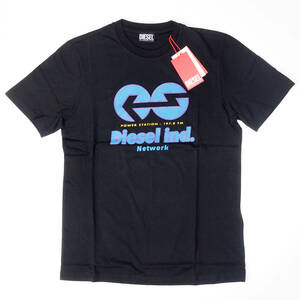 新品正規品 DIESEL ディーゼル T-JUST-E18 半袖 丸首 クルーネック ブランド ロゴ Tシャツ ブラック XL