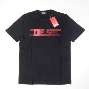新品正規品 DIESEL ディーゼル T-JUST-E19 半袖 丸首 クルーネック ブランド ロゴ Tシャツ ブラック S