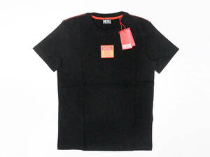 新品正規品 DIESEL ディーゼル T-DIEGOR-E15 パッチロゴ半袖 丸首 クルーネック ブランド ロゴ Tシャツ ブラック S