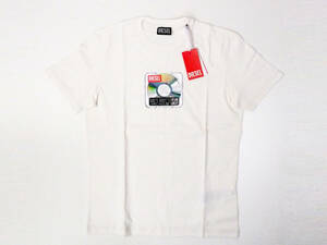 新品正規品 DIESEL ディーゼル T-DIEGOR-E37 CDプリント 半袖 丸首 クルーネック Tシャツ ホワイト M