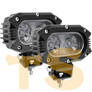 送料無料☆ 4000LM ホワイト 広角狭角一体型 フォグランプ UTA ATV SUV オートバイ 2個 FG4C-40W 4インチ LED ワークライト 作業灯 40W