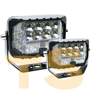 送料無料☆イエロー 12V-24V 三面発光 広角 トラック ホワイト 3M-63W 2個 3モードタイプ 3インチ LED ワークライト 作業灯 看板灯 集魚灯