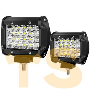 送料無料☆ SUV オートバイ ジムニー LEDワークライト 前照灯 作業灯 トラック 12V/24V 7200LM 72W ホワイト | 6500K 4インチ 4P72W 2個