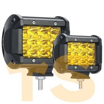 送料無料☆ 前照灯 車幅灯 照明 オートバイ 12V/24V兼用 LED ワークライト 作業灯 4インチ 3600LM 3P36W 2個 36W ボート ATV SUV イエロー_画像1