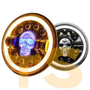 送料無料☆ LED ヘッドライト Hi.Low切替式 ラングラー デイライト|RGB|ウインカー JEEP ジムニー 2個 KGT65W JK TJ トヨタ ハマー 7インチ