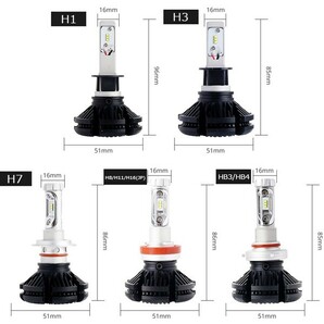 送料無料☆PHILIPSチップ搭載 X3 H4 Hi.Low/H1/H3/H7/H8/H11/H16/HB3/HB4 3色変更 2個/1セット ファンレス LEDライト 12V 12000LM 車検ok!!の画像9