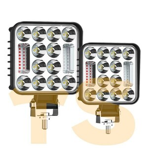 警告灯 夜間作業 前照灯 4x4 トラック 4C-78W 12V/24V 2個 3モードタイプ LED ワークライト 作業灯 4インチ ストロボ機能 78W