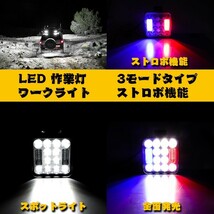 78W ワークライト 作業灯 警告灯 3モードタイプ LED 夜間作業 前照灯 4インチ ストロボ機能 4x4 トラック 4C-78W 12V/24V 2個_画像3