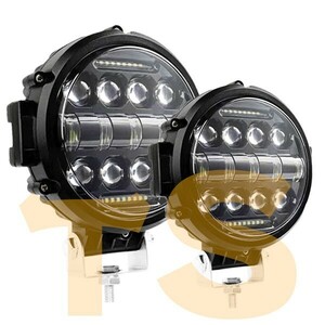 SUV ホワイト T7C-69W 12V-24V 2個 7インチ 69W 2モードタイプ LED ワークライト 作業灯 集魚灯 屋外 4x4 トラック 建設機械