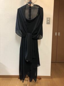 purpleパープル◆ブラックドレス◆ストール付き◆サイズ6（日本サイズS）◆レディース