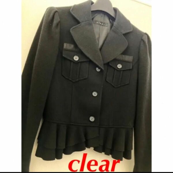 clear 黒 ジャケット Mサイズ 9号 38 入学式 ウール 女子会 デート 仕事 ビジネス
