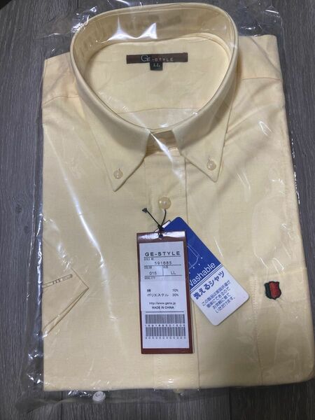 未使用 LLサイズ 半袖 シャツ 黄色 大きいサイズ カジュアルシャツ