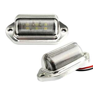 【新着商品】ナンバー灯 ライセンスランプ 小型 汎用 LED LED ナンバープレートライト 12V 24V兼用 6連 KYOUD