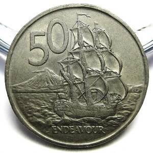 ニュージーランド 50セント 1967年 31.75mm 13.61g