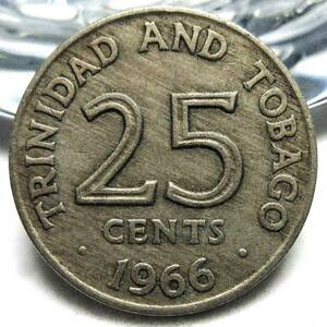 トリニダードトバゴ 25セント 1966年 20.00mm 3.55g