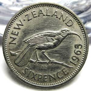 ニュージーランド 6ペンス 1965年 19.29mm 2.84g