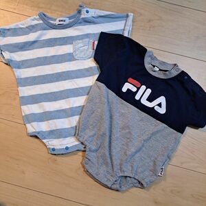 半袖　ロンパース　トップス　ベビー服　80　FILA　EDWIN